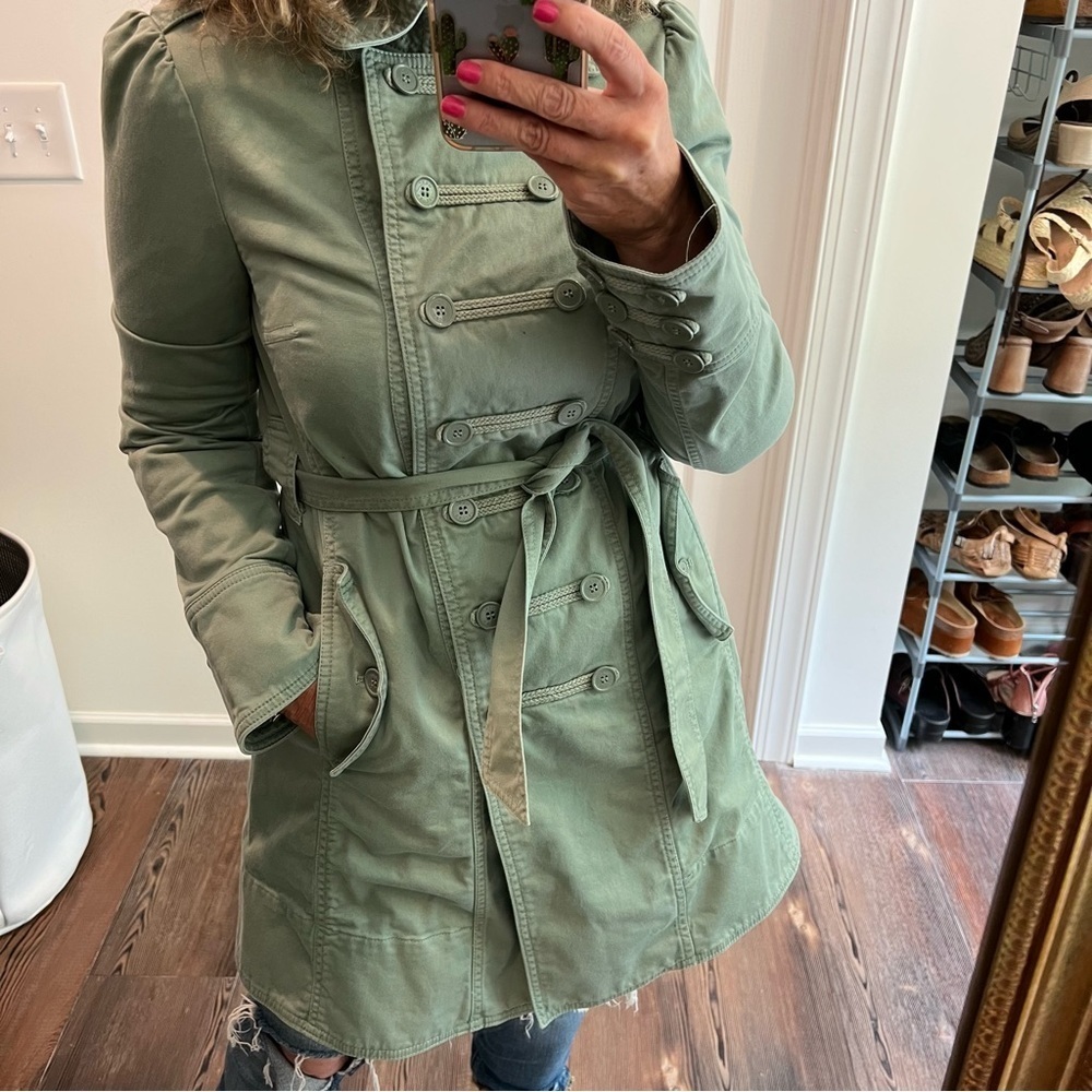 Marc Jacobs Olive Green Double-Breasted Trench Coat
